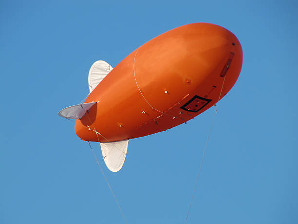 Orange Inflatable Airship - Zeppelin stock photo