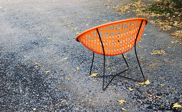 Orange retro chair stock photo