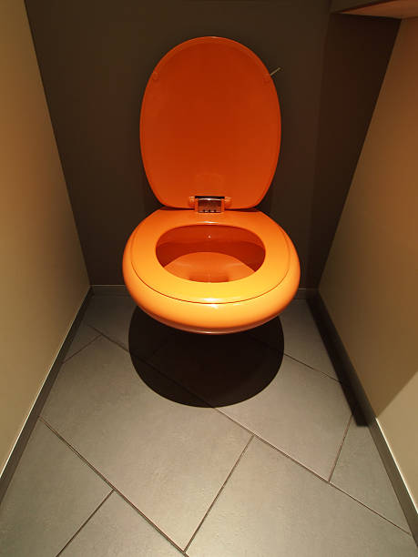 Orange toilet stock photo