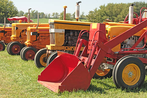 Orange Tractors stock photo