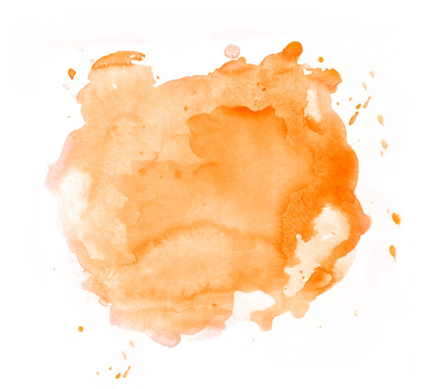 Orange watercolor spot stock photo