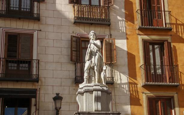 orfeo skulptur på orfeo fontänen på torget i provinsen, madrid, spanien. - orfeus bildbanksfoton och bilder