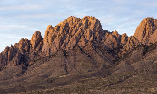 Organ Mountains Desert Peaks National Monument, New Mexico. Late afternoon light on the Organ Mountains, located outside the city of Las Cruces New Mexico. crag stock pictures, royalty-free photos & images