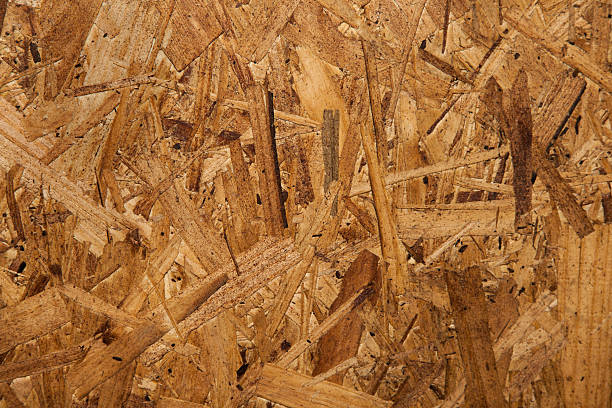 OSB: Oriented Strand Board Background stock photo