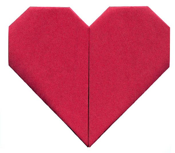 Origami Paper Heart (XXL, clipping path) stock photo