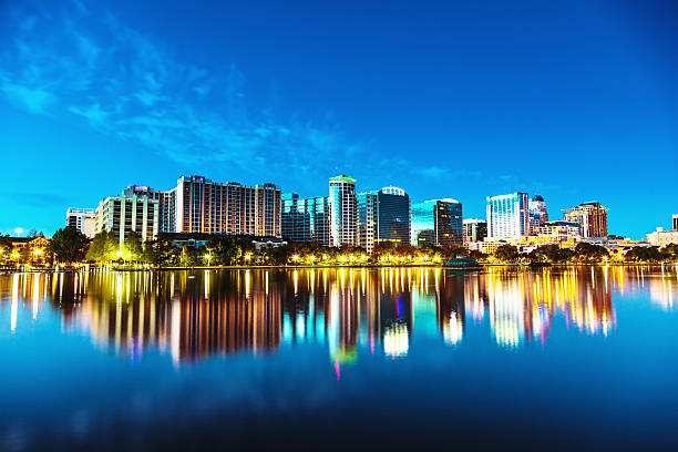 Orlando Skyline at Twilight stock photo