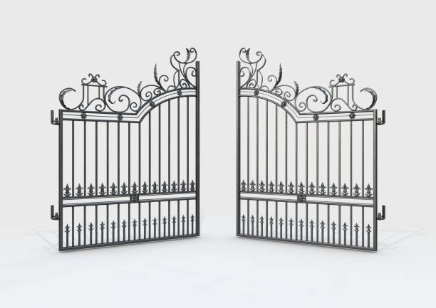 Ornate Cast Iron Gates stock photo