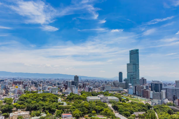 通天閣から見た大阪市の眺め - 近畿地方 ストックフォトと画像