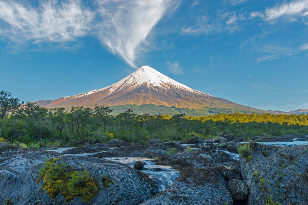 Osorno Volcano Sunrise stock photo