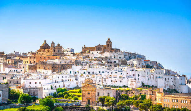 Ostuni white town skyline, Brindisi, Apulia, Italy. Ostuni white town skyline, Brindisi, Apulia, Italy, southern Italy. Europe. puglia stock pictures, royalty-free photos & images