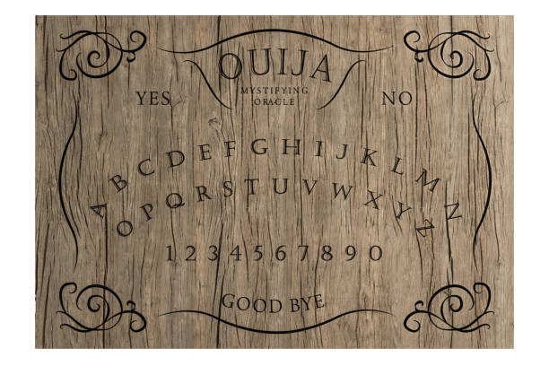 ouija board ouija board isolated on white background planchette stock pictures, royalty-free photos & images