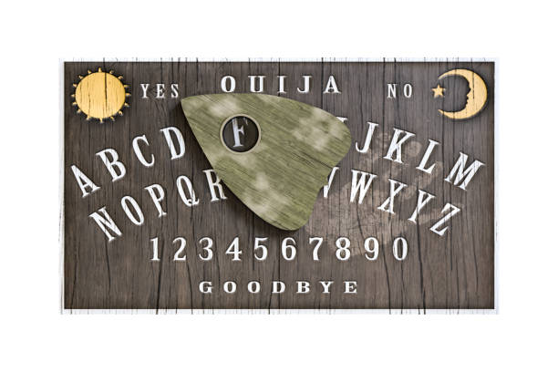 ouija board ouija board isolated on white background 3d illustration planchette stock pictures, royalty-free photos & images