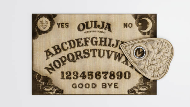 ouija table isolated on white background ouija table isolated on white background 3d illustration planchette stock pictures, royalty-free photos & images