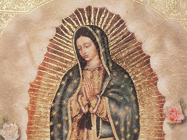Our Lady of Gualalupe A painting of Our Lady of Gualalupe virgin mary stock pictures, royalty-free photos & images