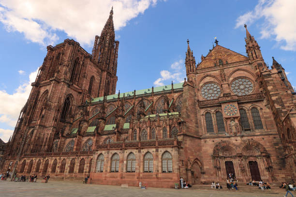 Our Lady of Strasbourg Minster Cathedral from Southeast notre dame de strasbourg stock pictures, royalty-free photos & images
