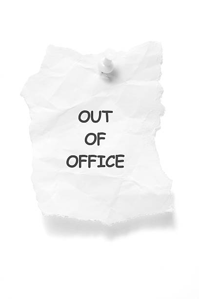 Out of Office Notice Out of Office Notice on White Background after work stock pictures, royalty-free photos & images