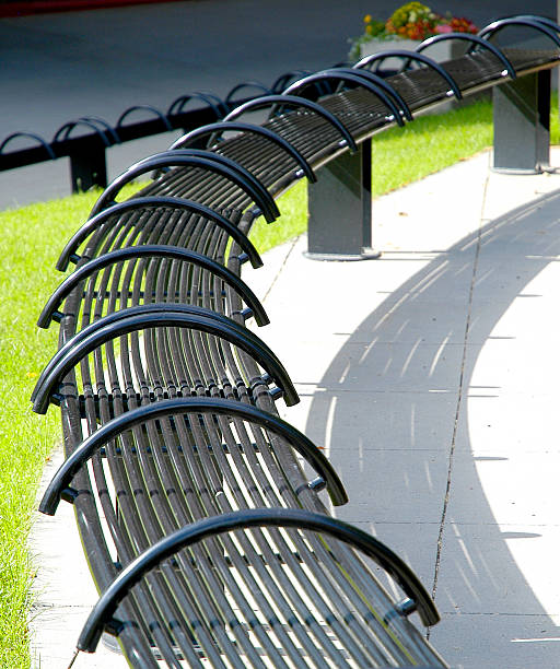 Outdoor curving chair stock photo
