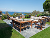 istock Outdoor furnitures near beach and sea 1405243490