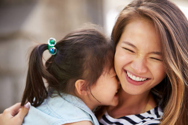 Outdoor Portrait Of Loving Mother And Daughter Outdoor Portrait Of Loving Mother And Daughter kazakhstan stock pictures, royalty-free photos & images
