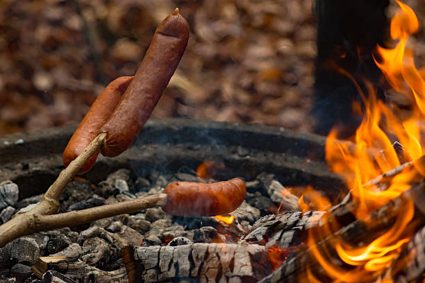 Outdoor Sausage Barbecue stock photo