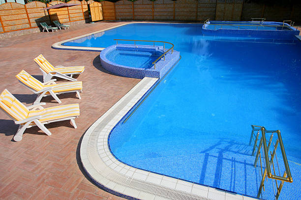 outdoor swimming pool stock photo