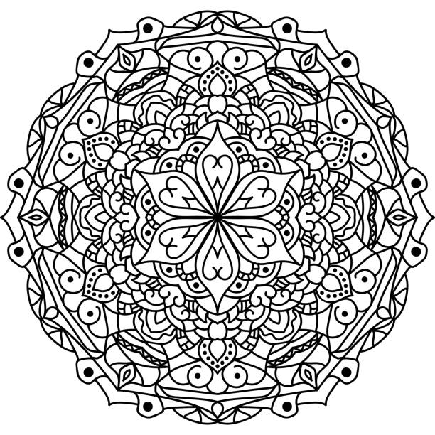 Outline Mandala for coloring book stock photo