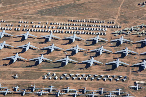 Overlook the aircraft boneyard, Davis-Monthan Air Force Base stock photo