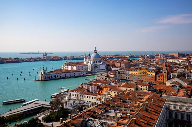 Overlooking Venice from Campanile de San Marco, Venice above stock photo