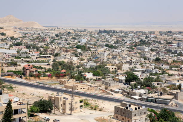 Overview of Jericho city in west bank stock photo