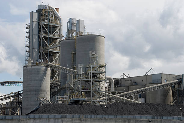 Overview of large concrete plant stock photo