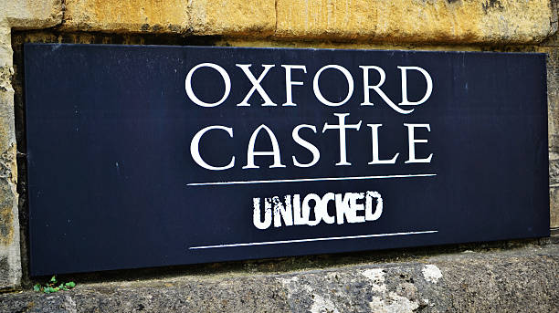 Oxford Castle Plaque stock photo