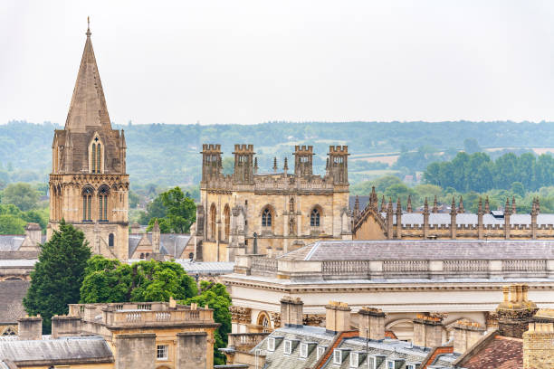 Oxford rooftop. England stock photo