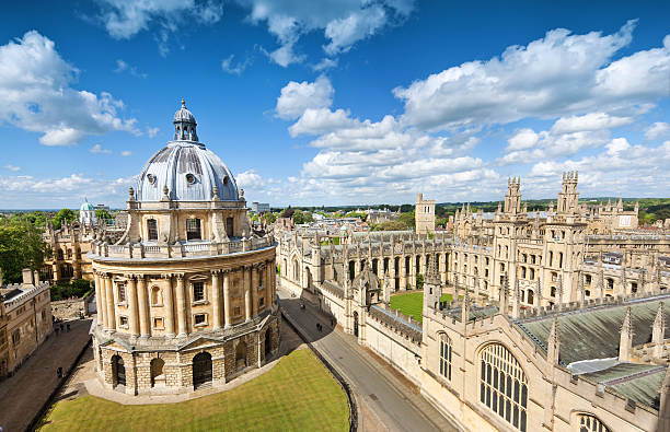 Oxford, UK "The Radcliffe Camera and All Souls College in Oxford, UK" oxford university stock pictures, royalty-free photos & images
