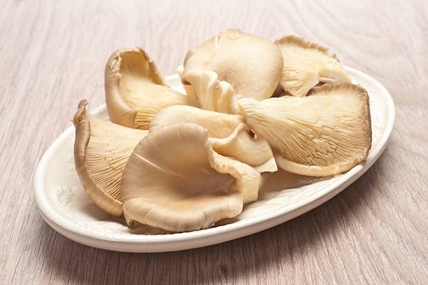 Oyster Mushrooms Fresh Oyster Mushrooms raw oyster mushrooms stock pictures, royalty-free photos & images