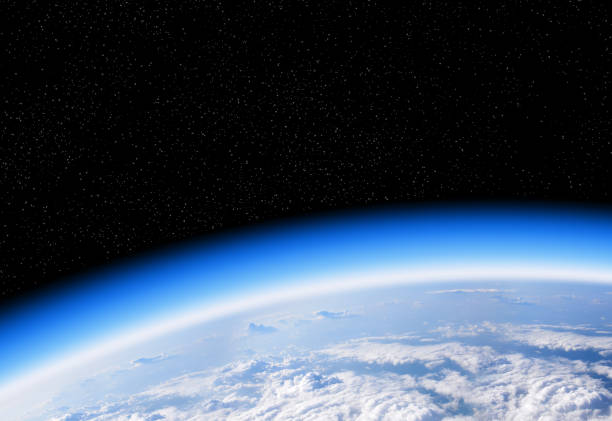 Ozone layer from space view of planet Earth view of the Earth from space, blue planet and deep black space stratosphere stock pictures, royalty-free photos & images
