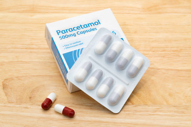 Packet of generic Paracetamol tablets stock photo