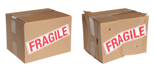 Packing Boxes Before and After stock photo