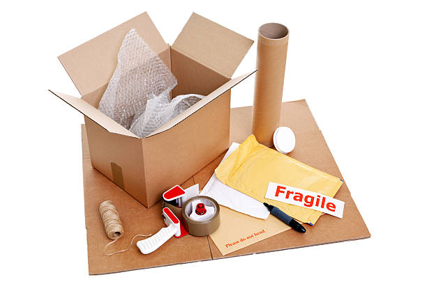 Packing items stock photo