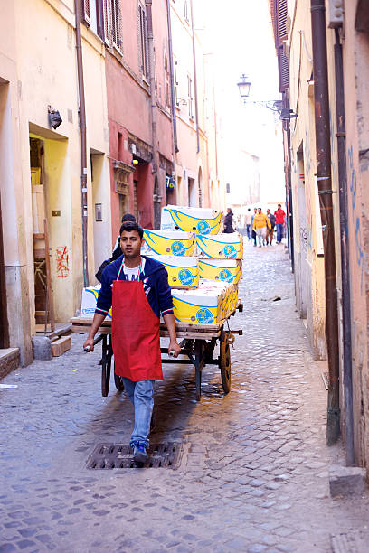 Pack-man on the streets of Rome. stock photo
