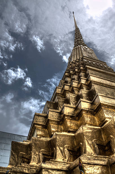 Pagoda at Wat Phra Kaew (Temple of the Emerald Buddha) stock photo