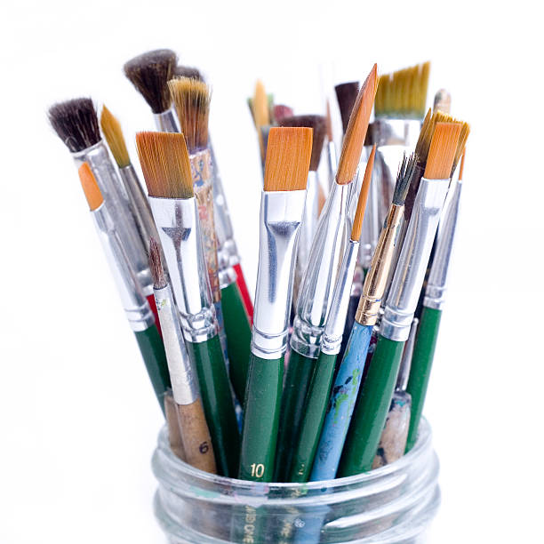 Paint brushes stock photo