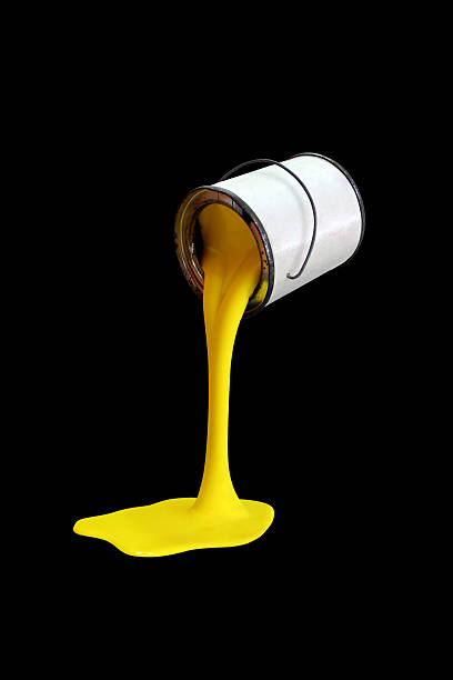 Paint can - Yellow stock photo