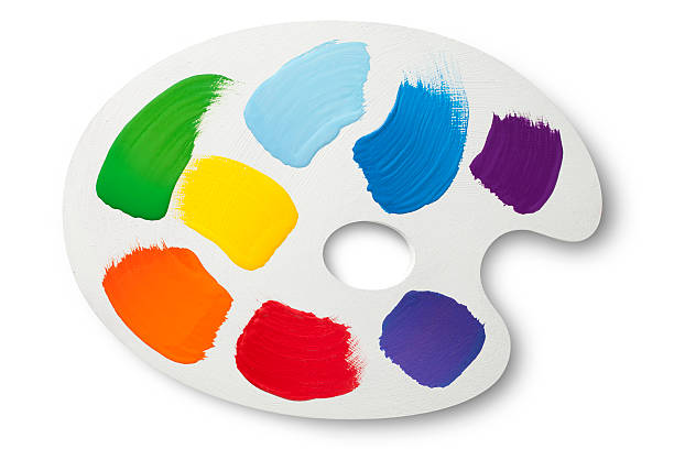 Painter palette with colors White painter palette with colors. Photo with clipping path.Similar photographs from my portfolio: artist's palette stock pictures, royalty-free photos & images