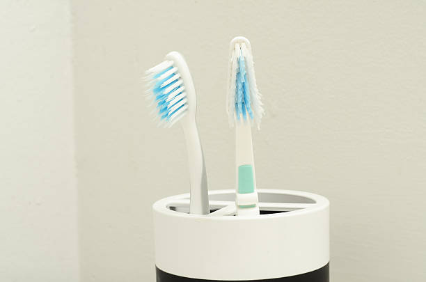 Pair of Toothbrushes stock photo