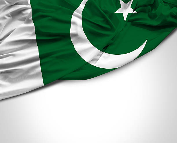 Pakistan waving flag on white background Pakistan waving flag on white background pakistan flag stock pictures, royalty-free photos & images