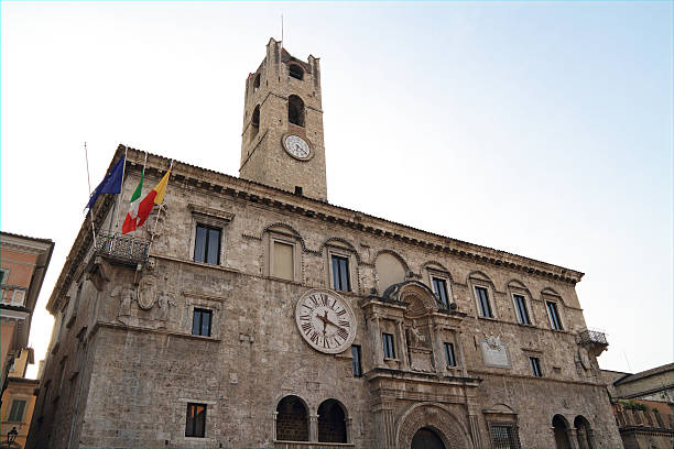 Palace of the Captains of the People in Ascoli Piceno stock photo