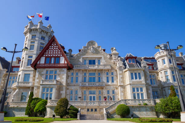 Palacio de la Magdalena palace in Santander. Royal family summer house getaway stock photo