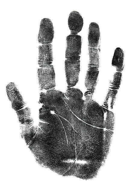 Palm of hand ink print  handprint stock pictures, royalty-free photos & images