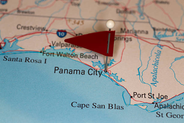 Panama City, FL, USA - Cities on Map Series stock photo
