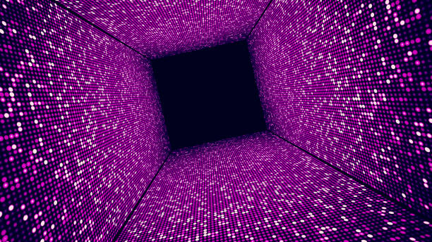 LED panel-like virtual light architecture - digitally generated image Digitally generated image, showing a LED panel-like virtual light architecture in beautiful magenta and violet hues magenta photos stock pictures, royalty-free photos & images